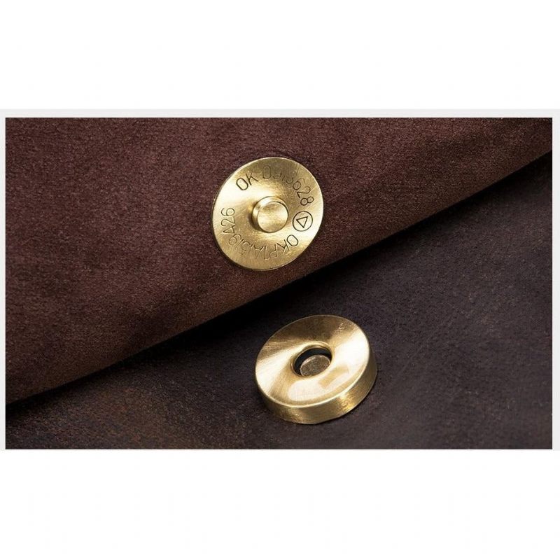 Bolsa Ombro Masculina Com Capa Couro E Mensageiro Fecho - Café