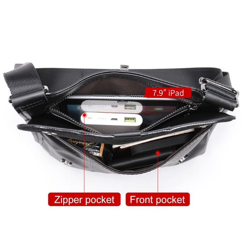 Bolsa Ombro Masculina Com Zíper E Mensageiro Crossbody - Preto