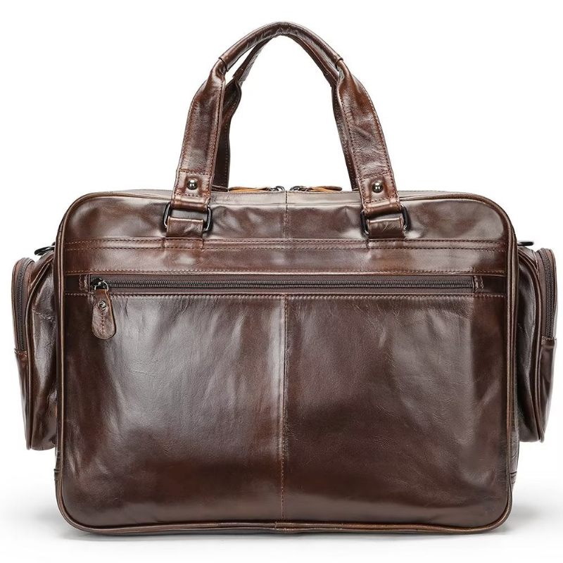 Bolsa Ombro Masculina Couro Luxo Para Laptop - Café