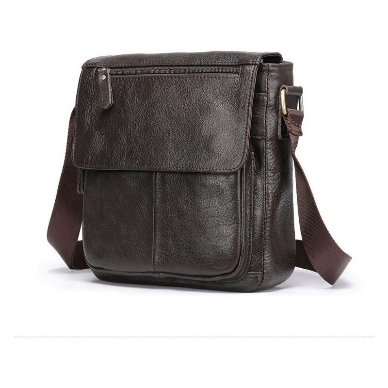 Bolsa Ombro Masculina Crossbody Couro - Café