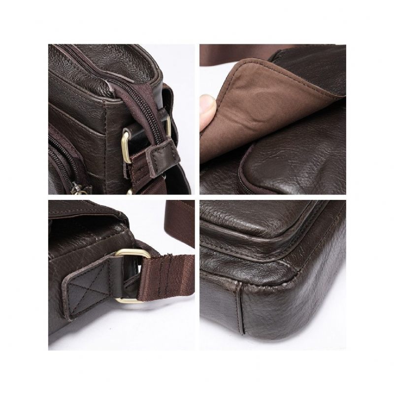 Bolsa Ombro Masculina Crossbody Couro - Café