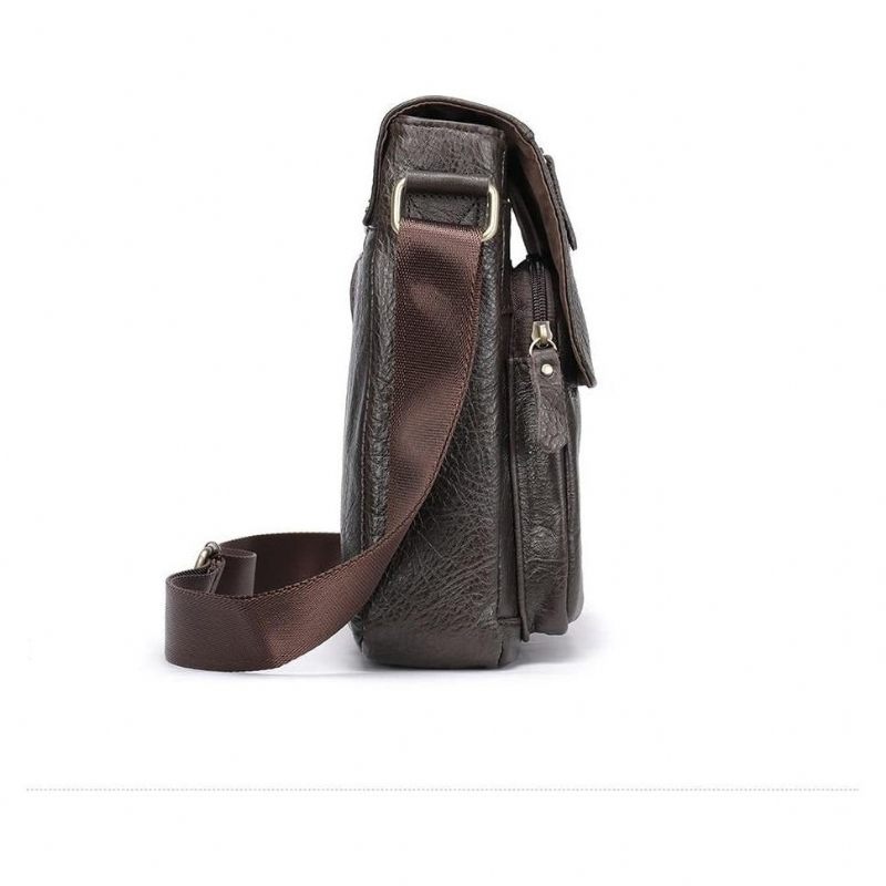 Bolsa Ombro Masculina Crossbody Couro - Café