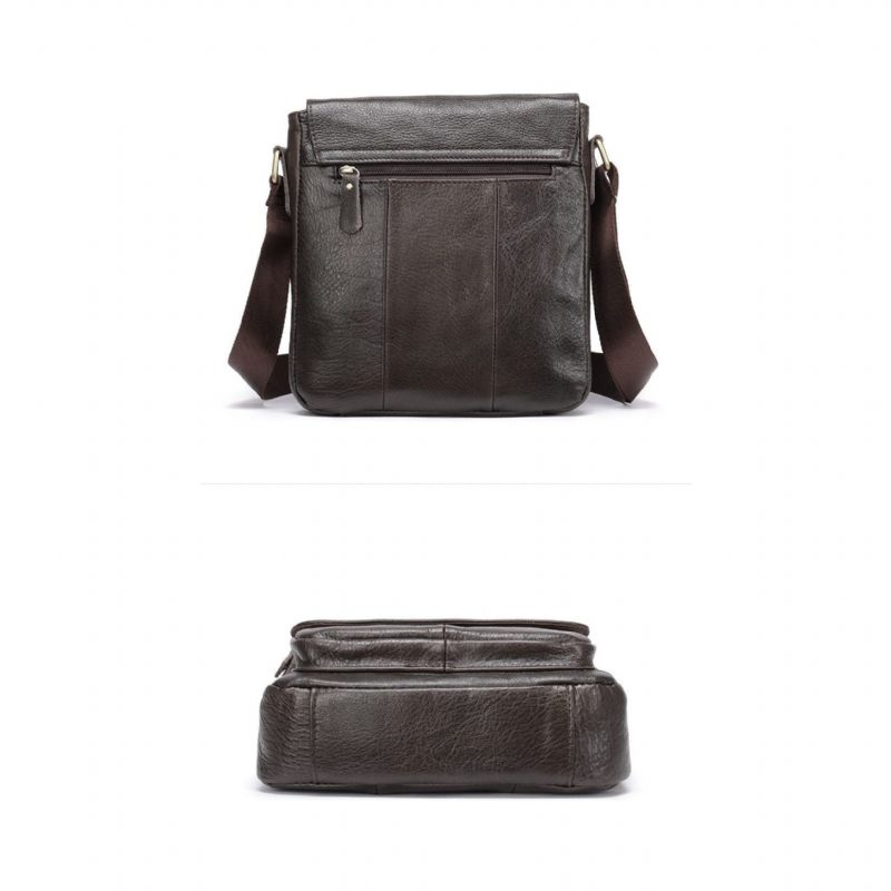 Bolsa Ombro Masculina Crossbody Couro - Café
