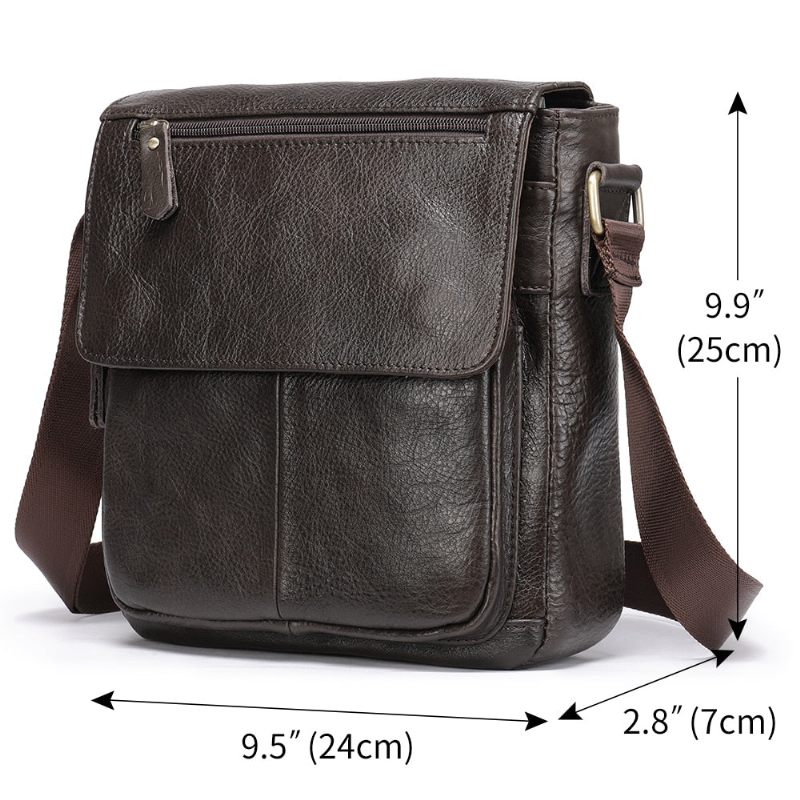 Bolsa Ombro Masculina Crossbody Couro - Café