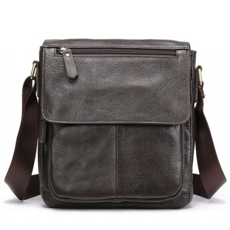 Bolsa Ombro Masculina Crossbody Couro - Café