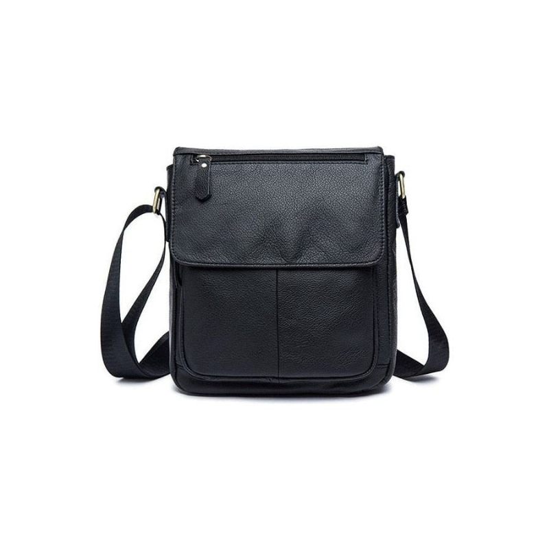 Bolsa Ombro Masculina Crossbody Couro - Preto