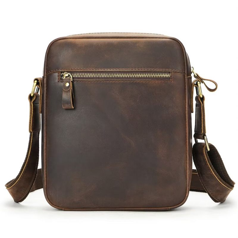 Bolsa Ombro Masculina Distinta Couro Jacaré Dapper - Café