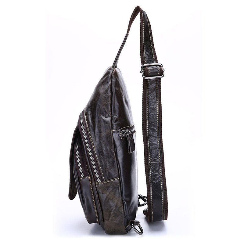 Bolsa Ombro Masculina Elegante Mensageiro Tipo Estilingue - Café