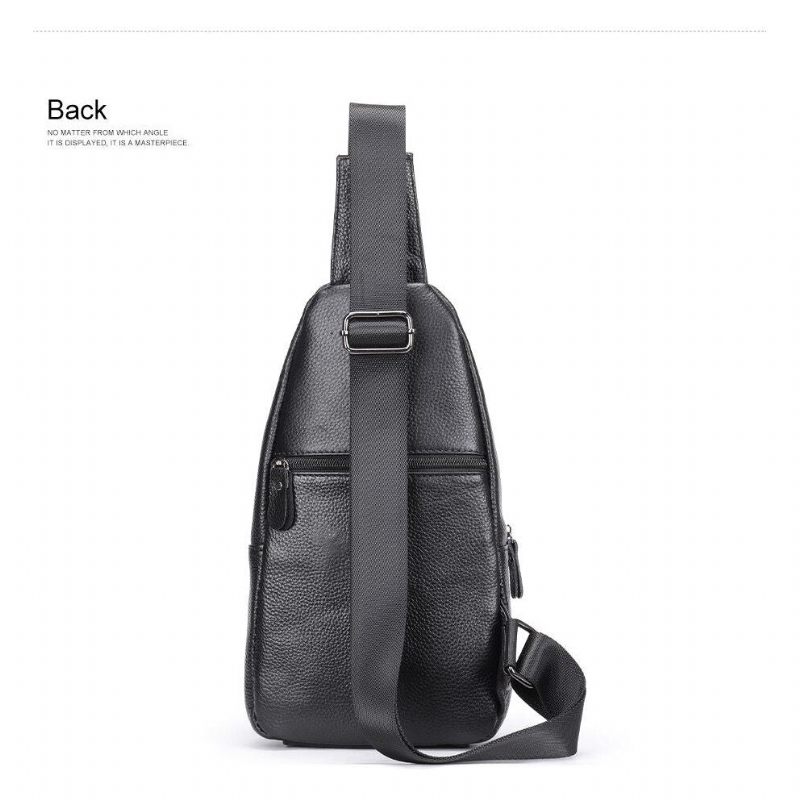 Bolsa Ombro Masculina Luxuosa Crocprint Couro Crossbody Mensageiro - Preto