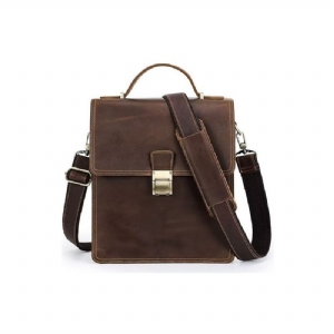 Bolsa Ombro Masculina Luxuosa Mensageiro Crossbody Coleção Vintage Crazy Horse