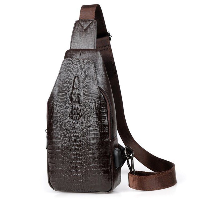 Bolsa Ombro Masculina Vintage Chique Mensageiro Couro - Café