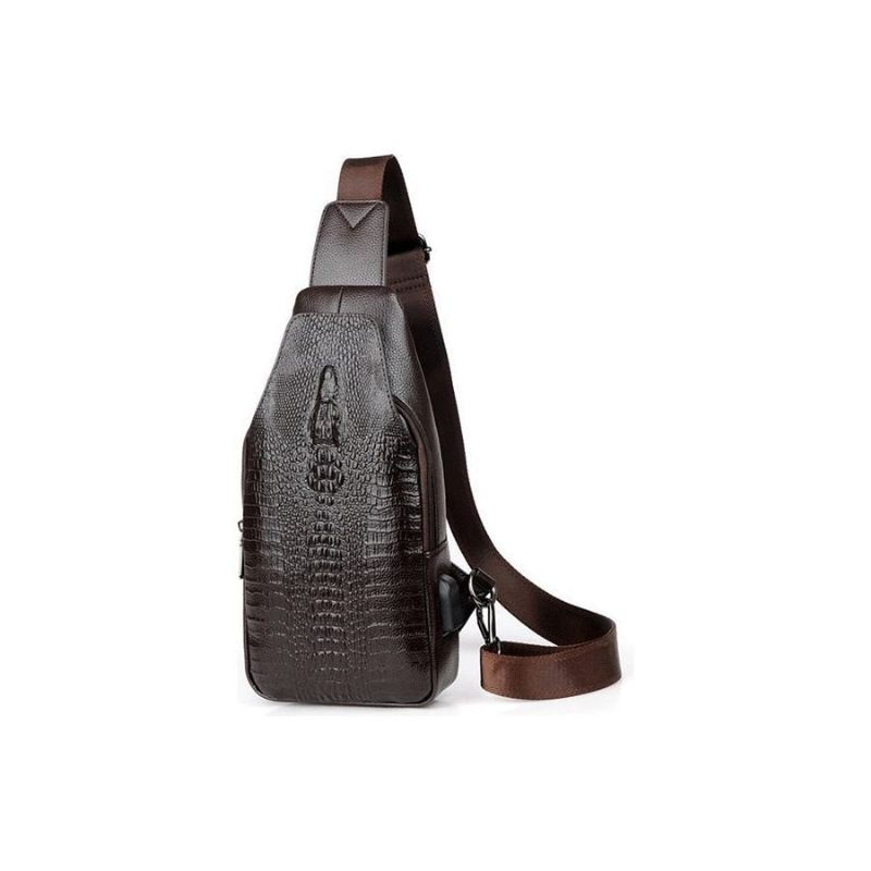 Bolsa Ombro Masculina Vintage Chique Mensageiro Couro - Café