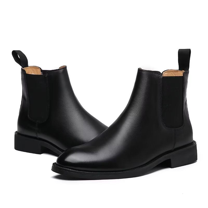 Botas Masculinas Com Bico Fino Chelsea Boots - Preto