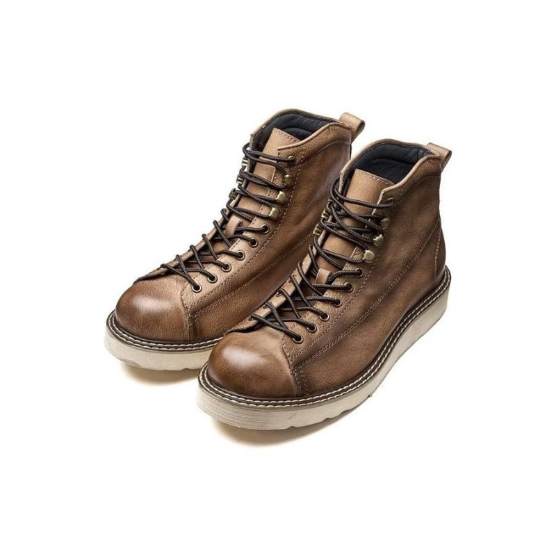 Botas Masculinas Com Cano Curto Luxo - Café