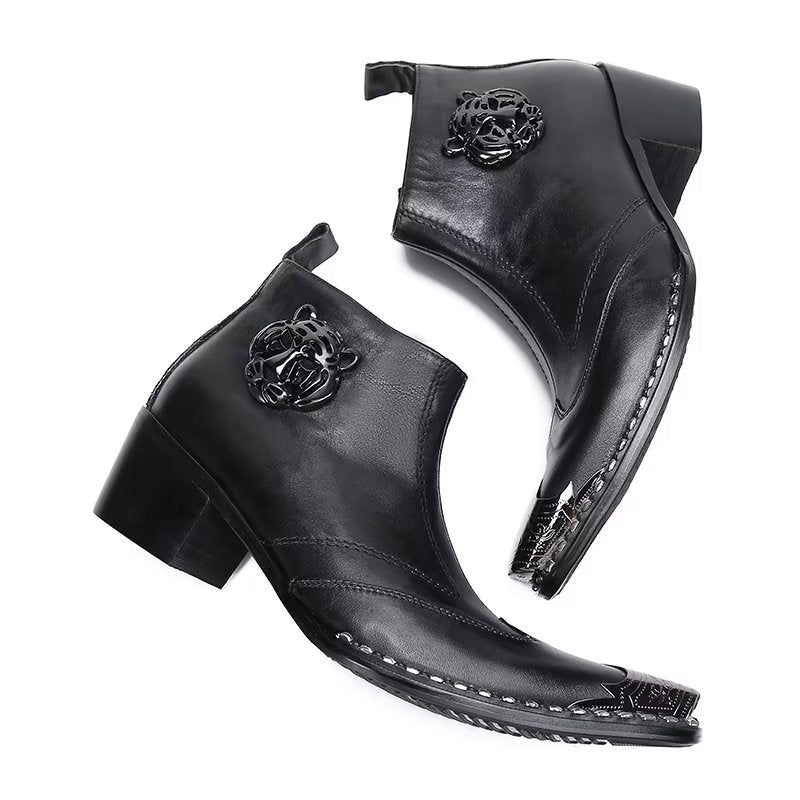 Botas Masculinas Couro Chique - Preto