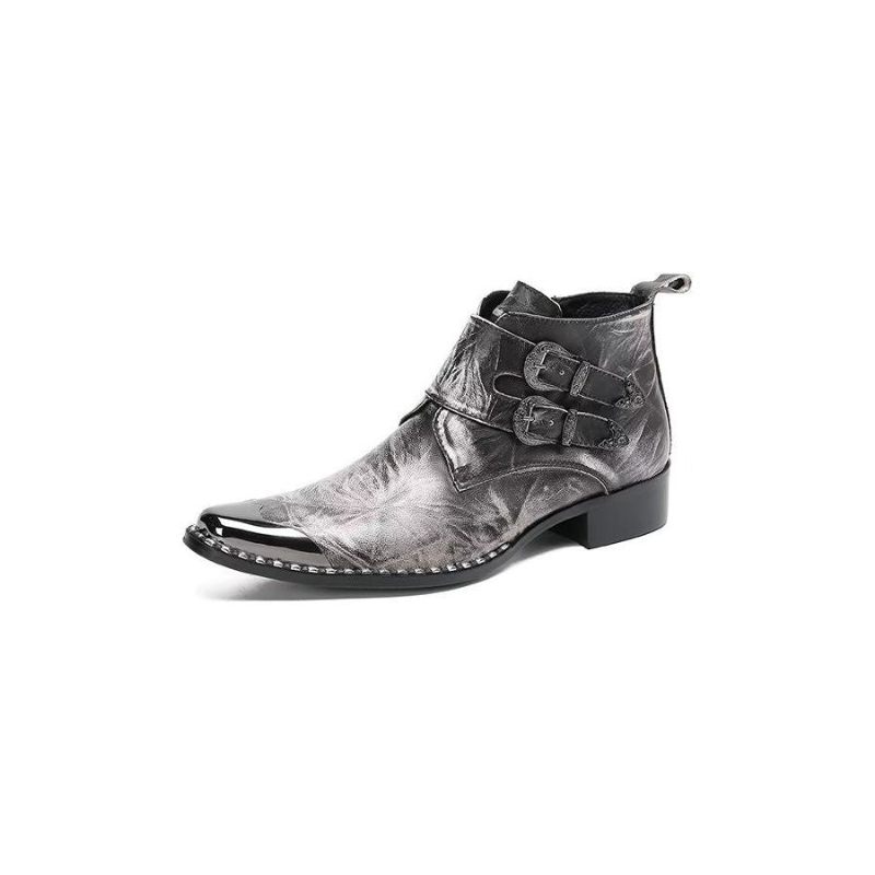 Botas Masculinas Couro Chiques E Confiantes - Cinza