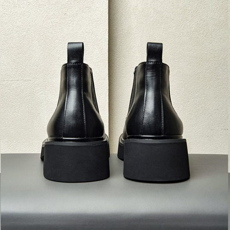 Botas Masculinas Couro Com Cadarço - Preto