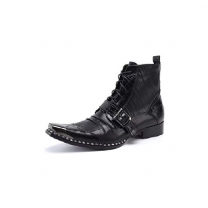 Botas Masculinas Luxo Em Couro Crocodilo Chiques