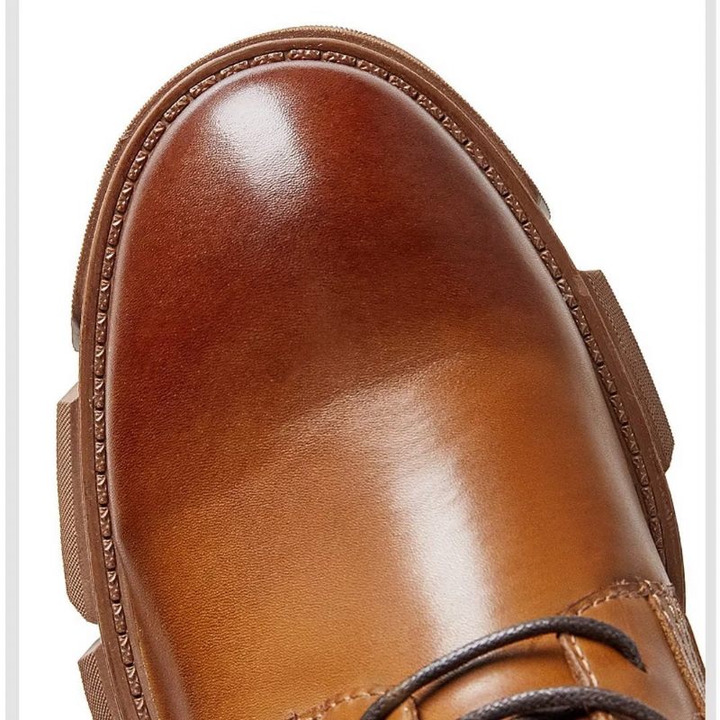 Botas Masculinas Pele Carneiro Chique Vintage Com Zíper Curto Cravejado Martin - Marrom