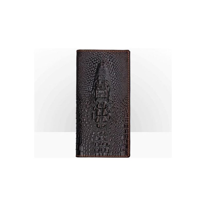 Carteiras Masculinas Carteira Curta Crocskin Luxo - Café Croc