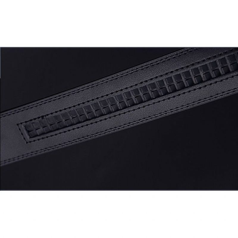 Cintos Masculinos Luxuosos Couro Exótico Com Fivela Metal - Preto