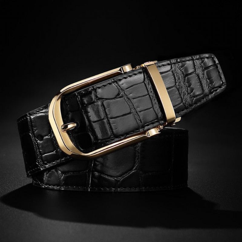 Cintos Masculinos Vintage Luxuoso Croco Couro Cinta - Café 2