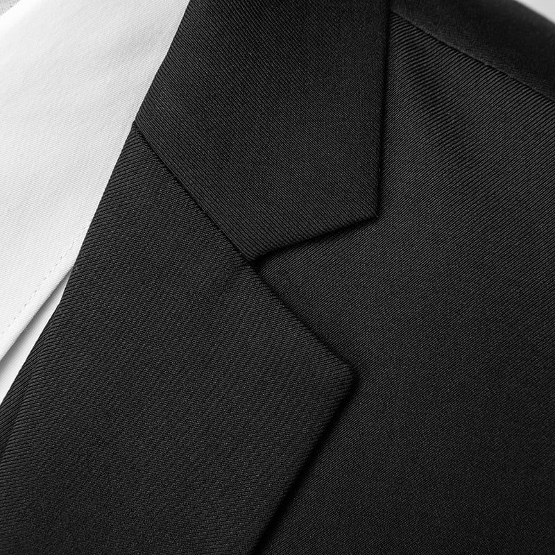 Conjunto Terno Masculino Com Calça Blazer Acetato - Preto
