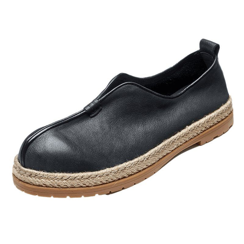 Mocassins Masculinos Chiques Couro Sem Cadarço - Preto