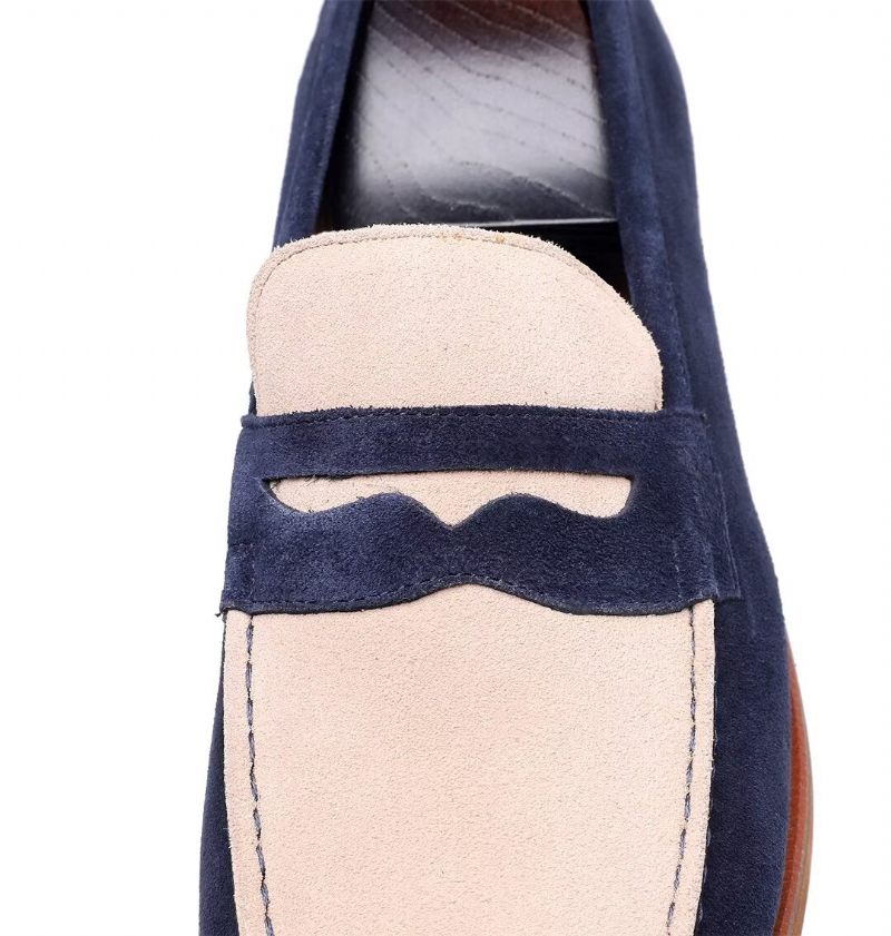 Mocassins Masculinos Clássicos Couro - Azul