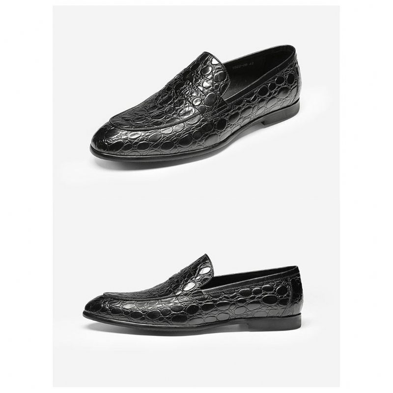 Mocassins Masculinos Luxuosos Croctex Verão Slip-on - Preto