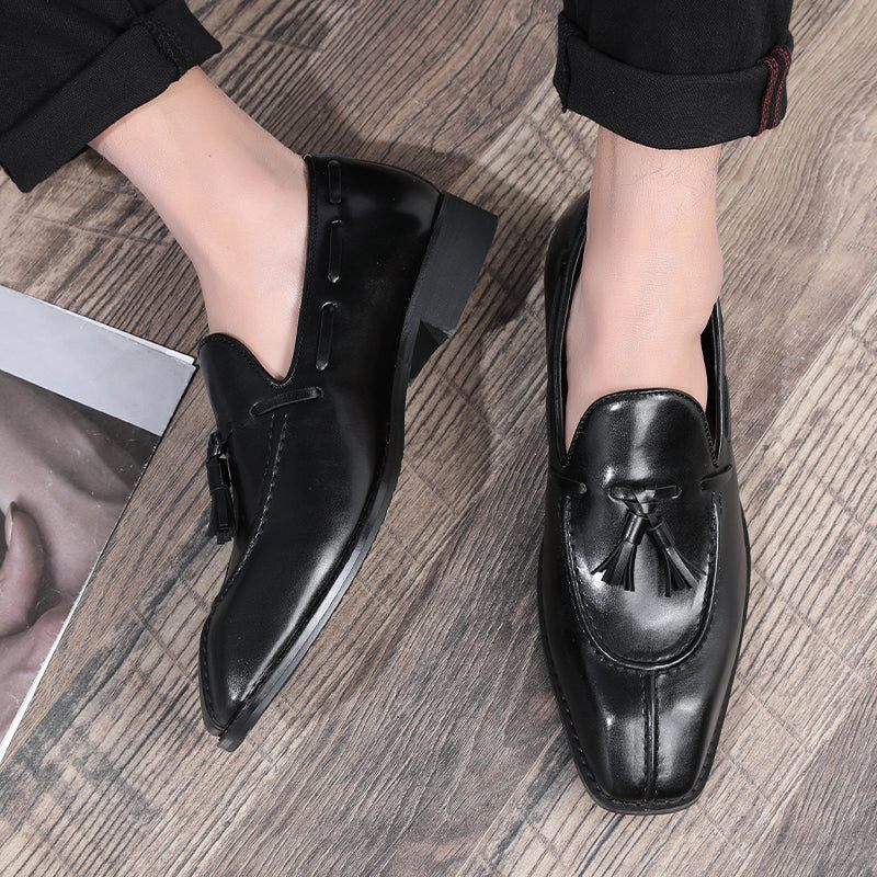 Mocassins Masculinos Sunshine Tassel Designer Sapatos Sociais Casamento - Café