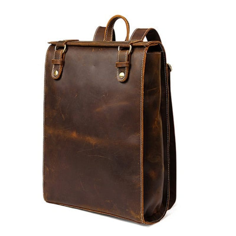 Mochilas Masculinas Mochila Vintage Exótica Com Zíper - Café