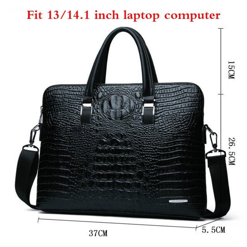 Pastas Masculinas Pasta Para Laptop Couro Camada Dupla - Preto