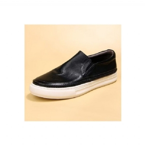 Sapatos Casuais Masculinos Couro Elegante Com Deslizamento Em Tênis Alta Qualidade