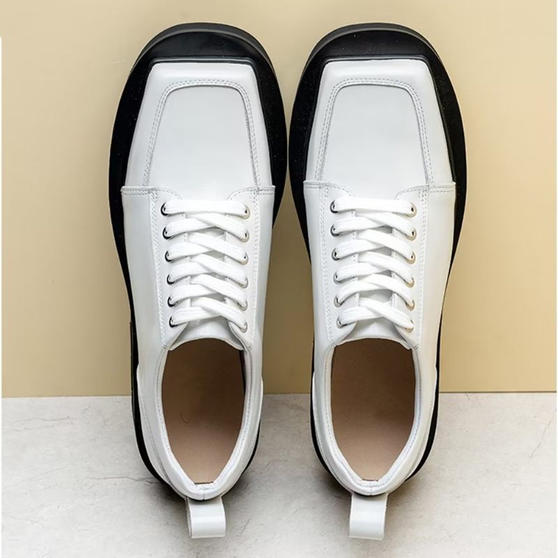Sapatos Casuais Masculinos Couro Luxo Moda Casual - Branco