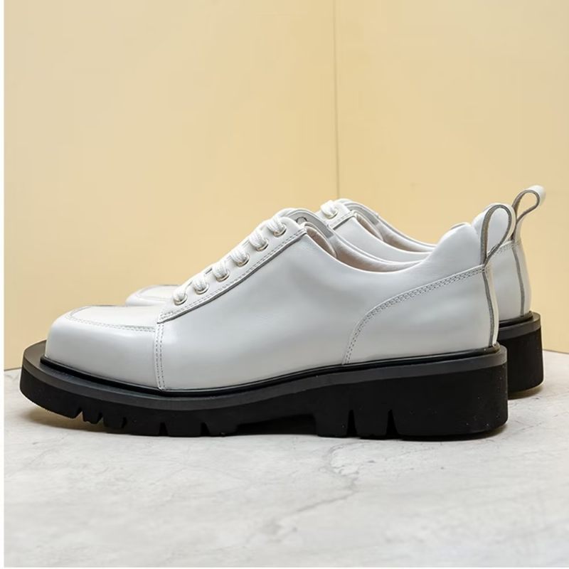 Sapatos Casuais Masculinos Couro Luxo Moda Casual - Branco