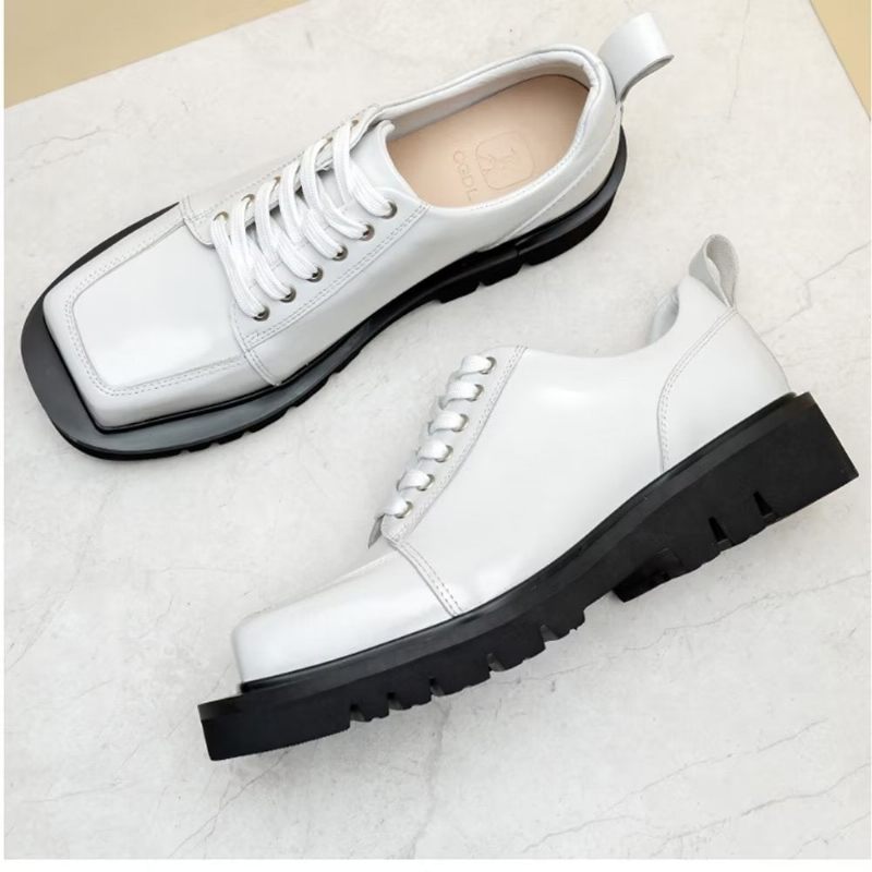 Sapatos Casuais Masculinos Couro Luxo Moda Casual - Branco