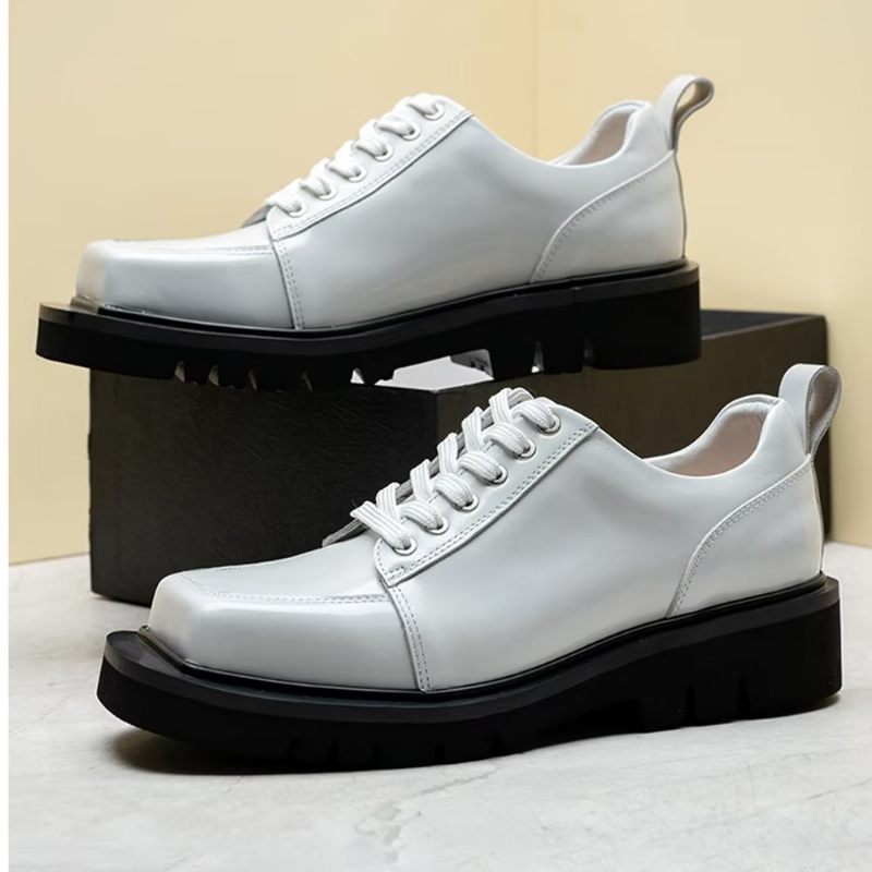 Sapatos Casuais Masculinos Couro Luxo Moda Casual - Branco