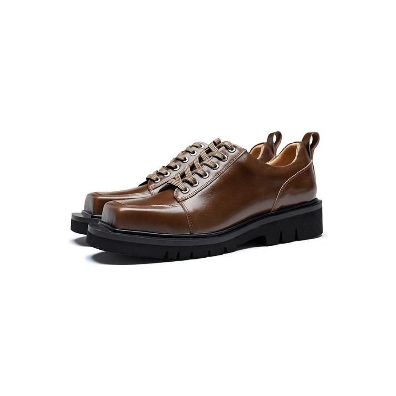 Sapatos Casuais Masculinos Couro Luxo Moda Casual - Café