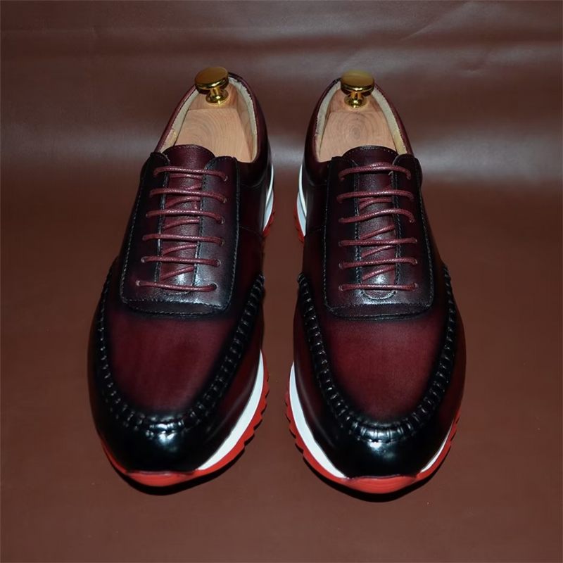 Sapatos Casuais Masculinos Exóticos E Lisos Sem Cadarço - Marrom