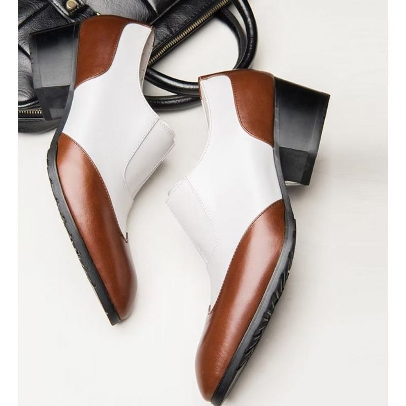 Sapatos Formais Masculinos Chiques Com Bico Fino E Slip-on - Branco