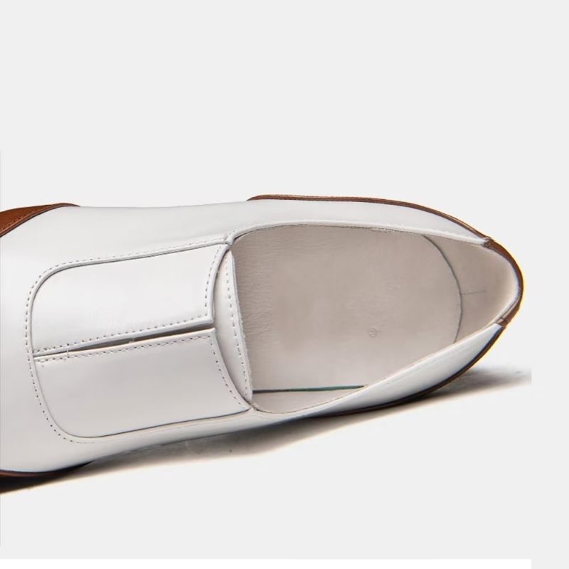 Sapatos Formais Masculinos Chiques Com Bico Fino E Slip-on - Branco