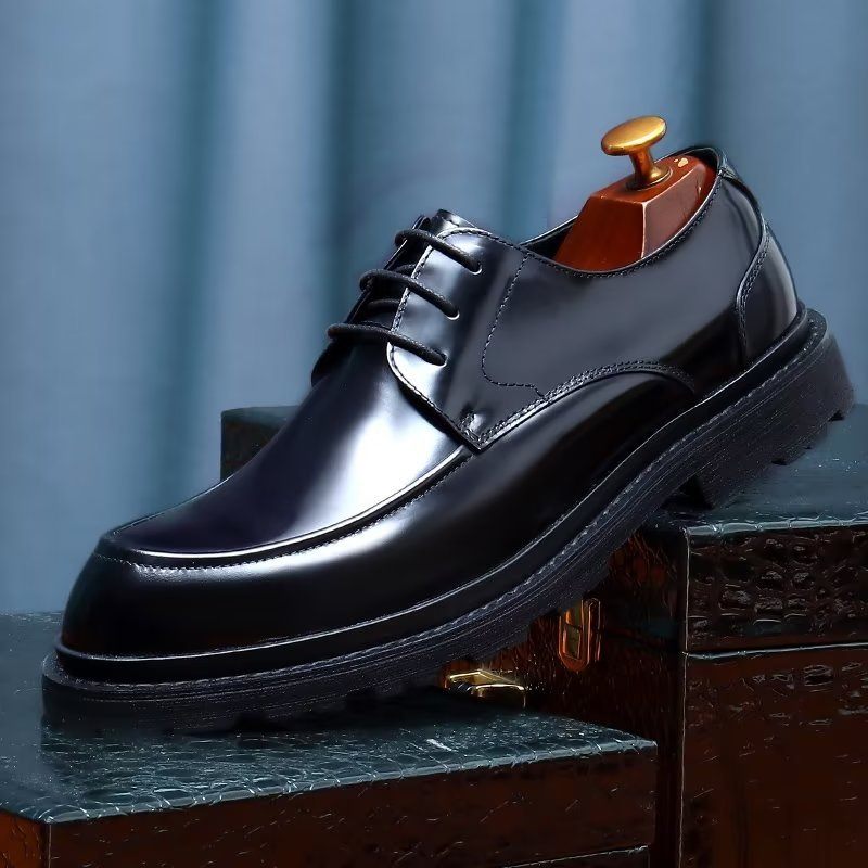 Sapatos Formais Masculinos Com Cadarço Derbies - Preto