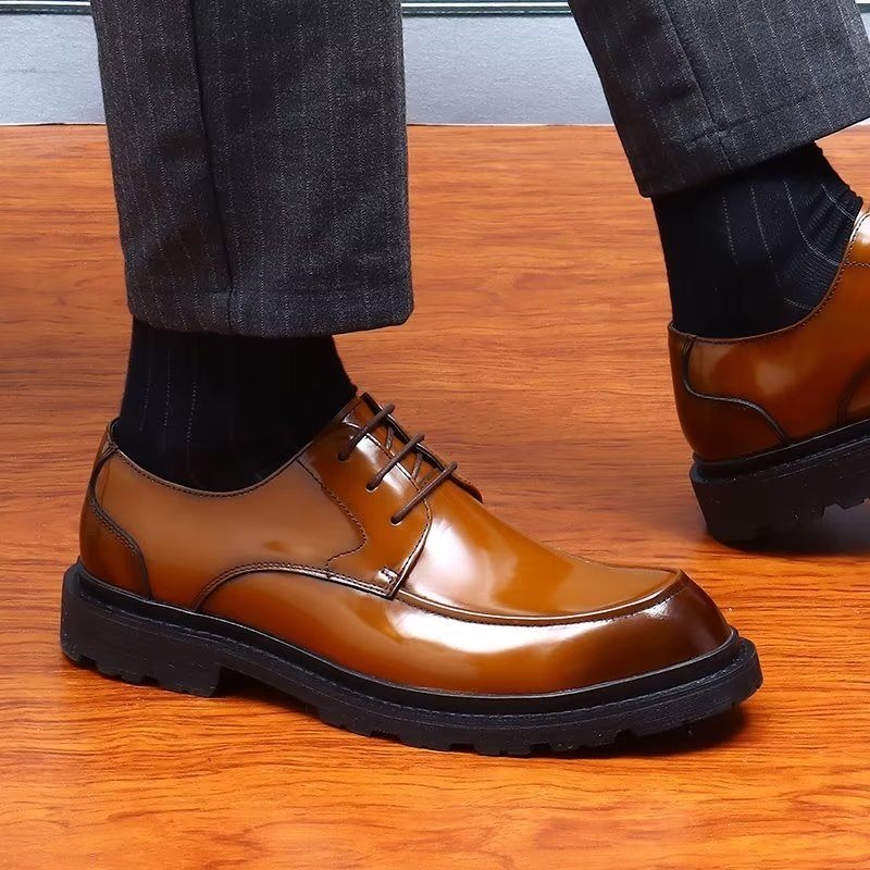 Sapatos Formais Masculinos Com Cadarço Derbies - Marrom