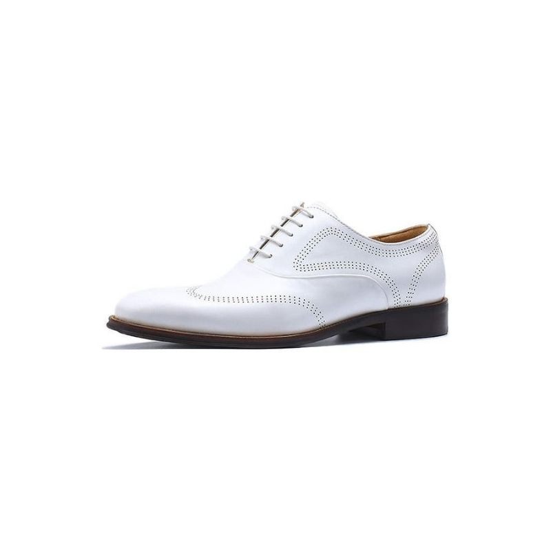 Sapatos Formais Masculinos Com Cadarço E Bico Fino Para Casamento - Branco
