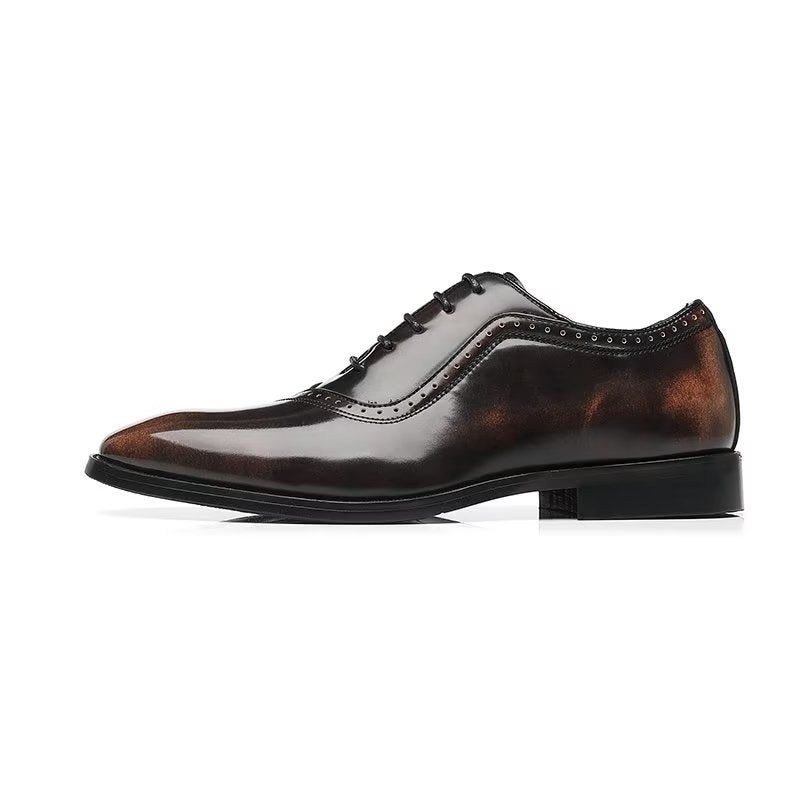 Sapatos Formais Masculinos Com Elegância Em Relevo Dedo Apontado Elegante Oxford - Café