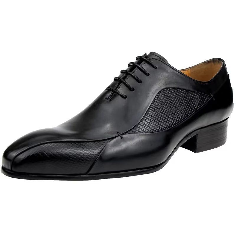 Sapatos Formais Masculinos Elegantes Brogue Nupcial Oxford Couro - Preto