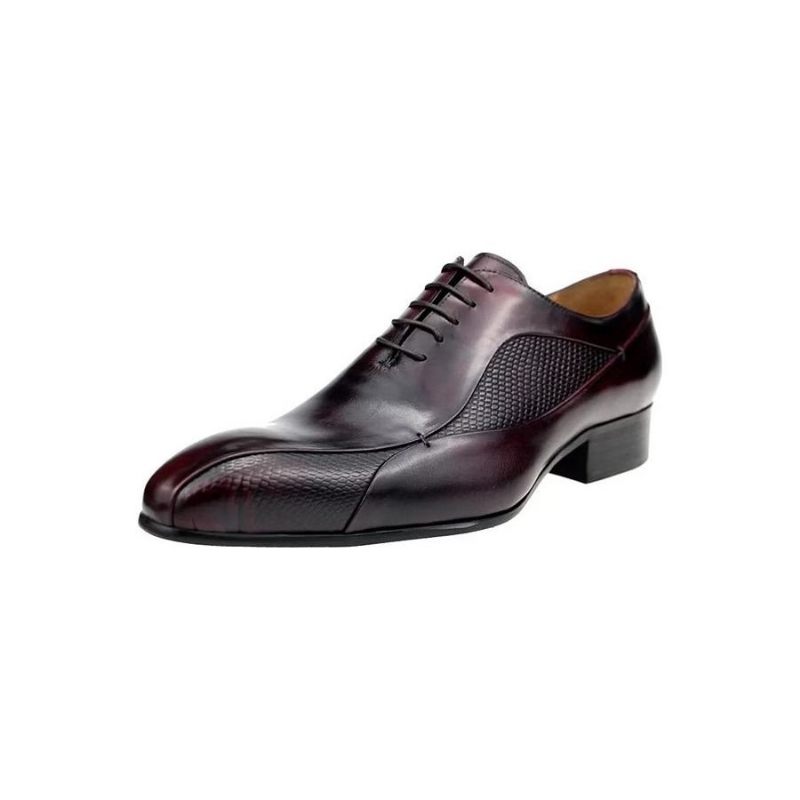 Sapatos Formais Masculinos Elegantes Brogue Nupcial Oxford Couro - Vermelho