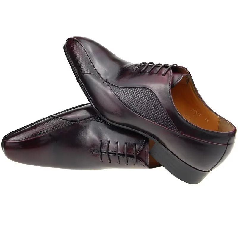 Sapatos Formais Masculinos Elegantes Brogue Nupcial Oxford Couro - Vermelho