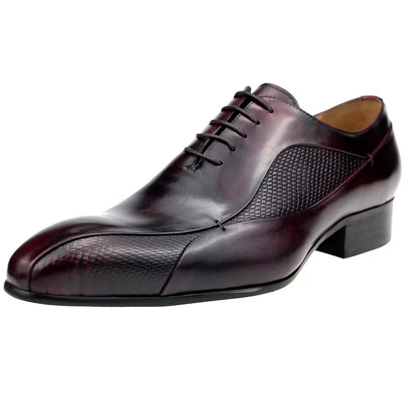 Sapatos Formais Masculinos Elegantes Brogue Nupcial Oxford Couro - Vermelho